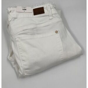 NWT Judy Blue Women's 14W High-Waisted White Flare Denim Jeans‎